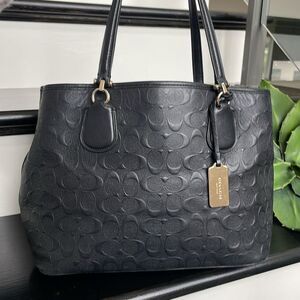 Coach Black Embossed Leather Bag
